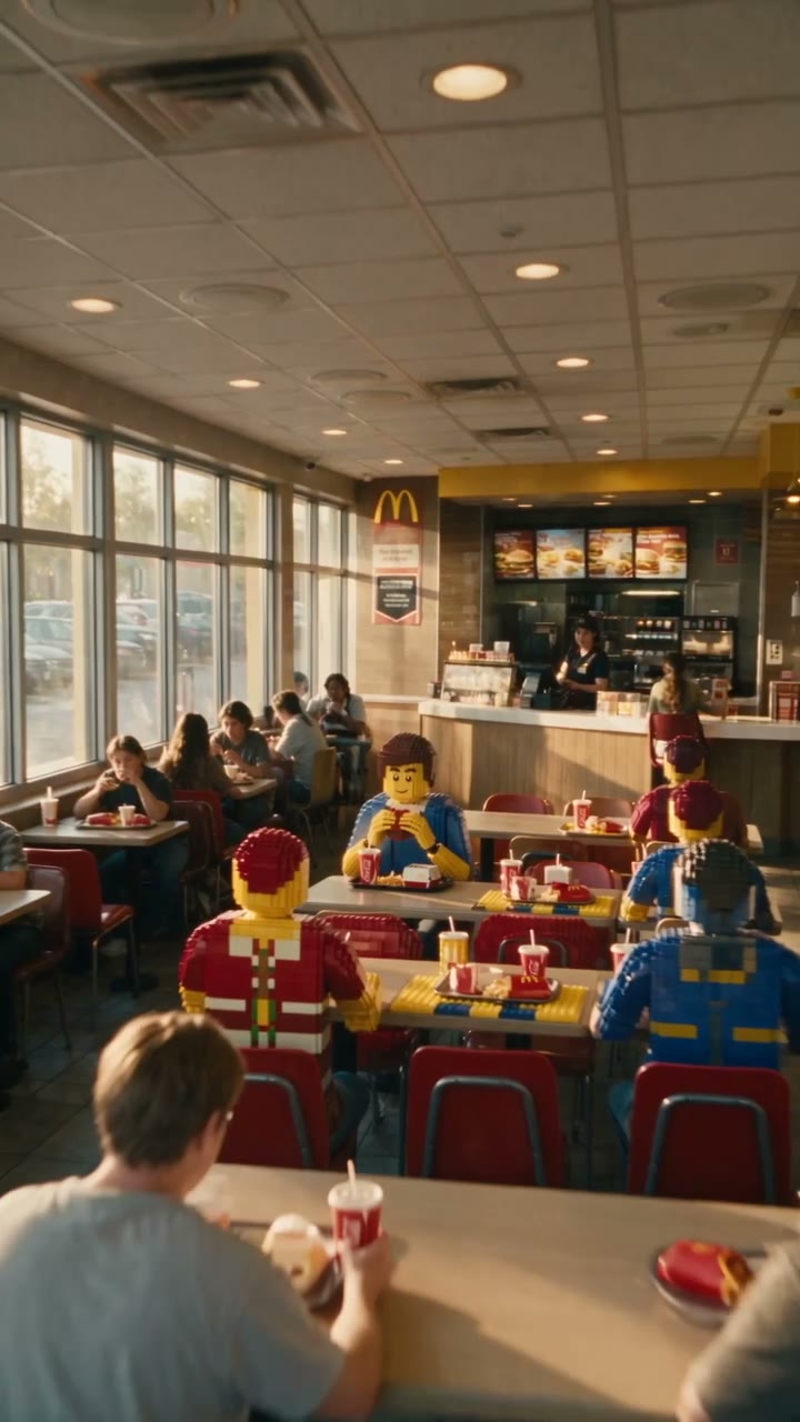 The transformation spreads across customers in the dining room